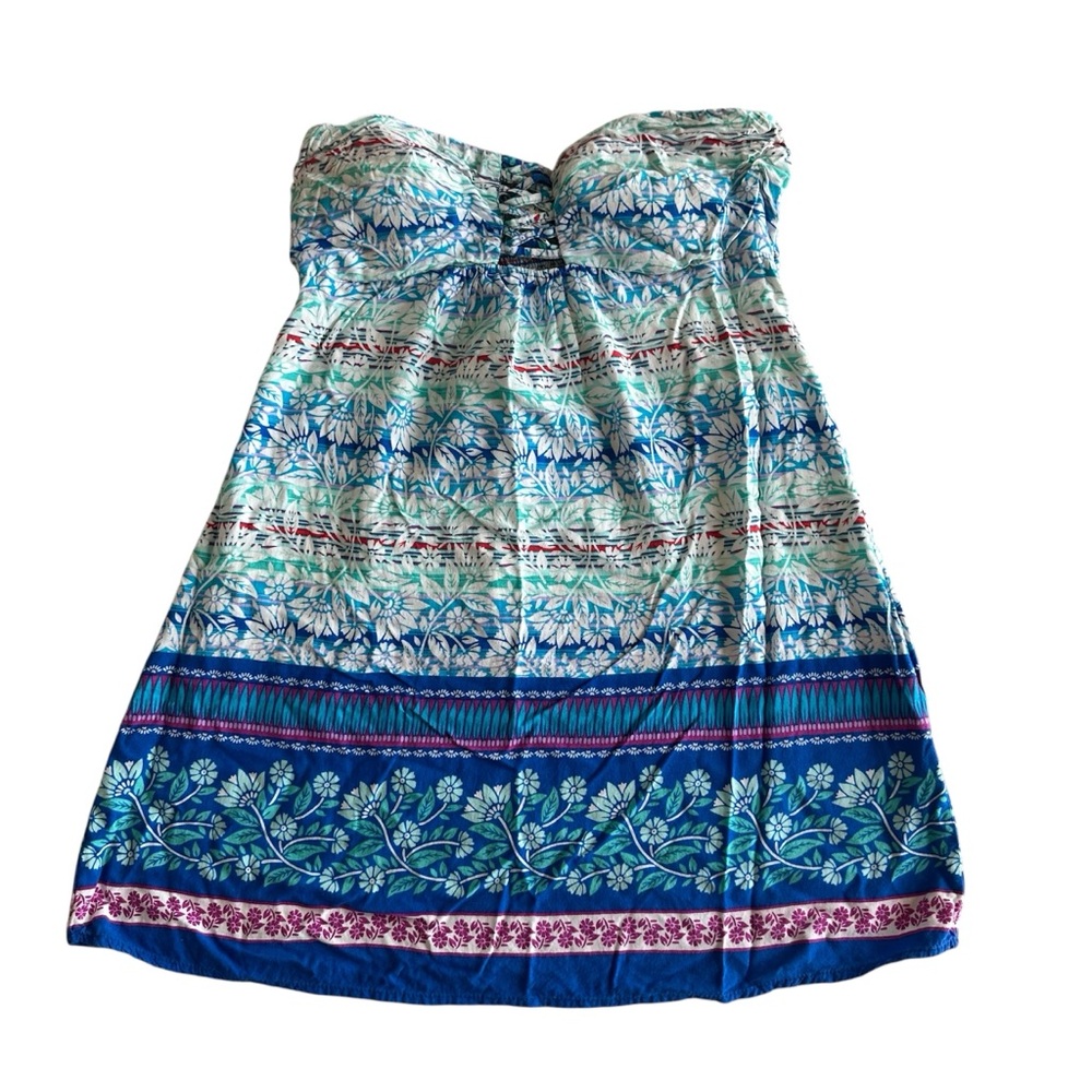 y2k‎ bohemian strapless, boho-style floral print small